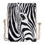 Animal Cute Pattern Art Zebra Drawstring Bag (Large)
