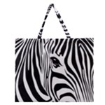 Animal Cute Pattern Art Zebra Zipper Large Tote Bag