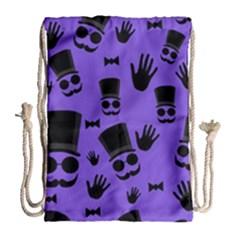Gentleman Purple Pattern Drawstring Bag (large) by Valentinaart