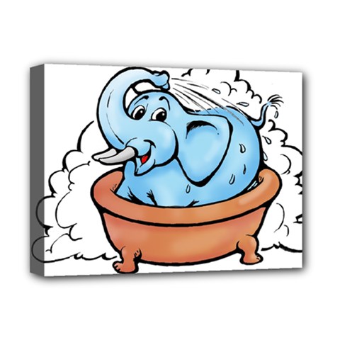 Elephant Bad Shower Deluxe Canvas 16  X 12   by Amaryn4rt