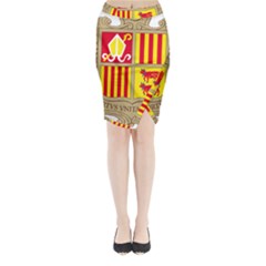 Coat Of Arms Of Andorra Midi Wrap Pencil Skirt by abbeyz71