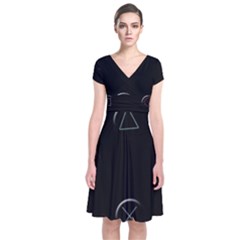Joystick  Short Sleeve Front Wrap Dress by Valentinaart