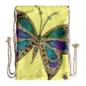 Butterfly Mosaic Yellow Colorful Drawstring Bag (Large) View1