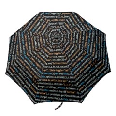 Close Up Code Coding Computer Folding Umbrellas by Amaryn4rt