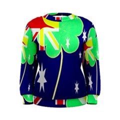 St  Patrick Australia And Ireland Irish Shamrock Australian Country Flag  Women s Sweatshirt by yoursparklingshop
