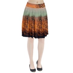 Twilight Sunset Sky Evening Clouds Pleated Skirt by Amaryn4rt