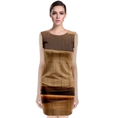 Architecture Art Boxes Brown Sleeveless Velvet Midi Dress by Amaryn4rt