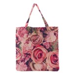 Beautiful pink roses Grocery Tote Bag