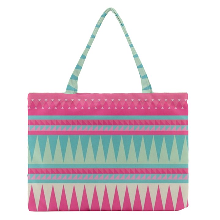 gorgeous colorful pink bohemian  Medium Zipper Tote Bag