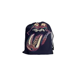 The Rolling Stones Glowing Logo Drawstring Pouches (xs)  by Brittlevirginclothing