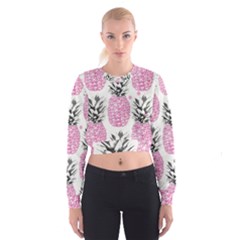 Cute Pink Pineapple  Women s Cropped Sweatshirt by Brittlevirginclothing