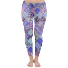 Blue Moroccan Mosaic Classic Winter Leggings by Brittlevirginclothing
