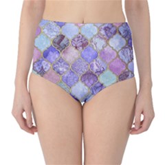 Blue Moroccan Mosaic High-waist Bikini Bottoms by Brittlevirginclothing