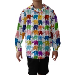Colorful Small Elephants Hooded Wind Breaker (kids) by Brittlevirginclothing