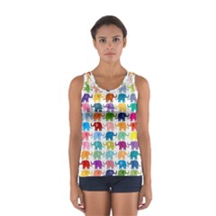 Colorful Small Elephants Women s Sport Tank Top  by Brittlevirginclothing