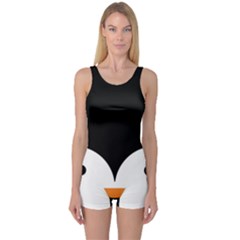 Cute Pinguin One Piece Boyleg Swimsuit by Brittlevirginclothing