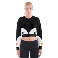 Cute Pinguin Women s Cropped Sweatshirt by Brittlevirginclothing