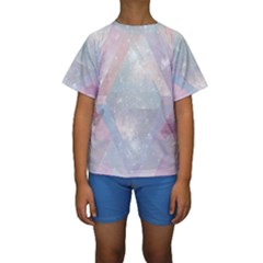 Pastel Colored Crystal Kids  Short Sleeve Swimwear