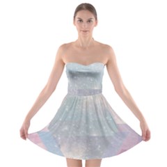 Pastel Colored Crystal Strapless Bra Top Dress by Brittlevirginclothing