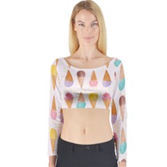 Cute Ice Cream Long Sleeve Crop Top by Brittlevirginclothing