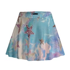 Pastel Stars Mini Flare Skirt by Brittlevirginclothing