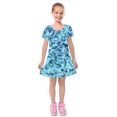 Blue Light  Kids  Short Sleeve Velvet Dress by Brittlevirginclothing