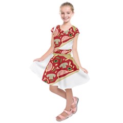 Pizza Slice Kids  Short Sleeve Dress by Valentinaart