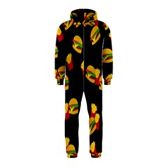 Hamburgers And French Fries Pattern Hooded Jumpsuit (kids) by Valentinaart