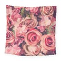 Beautiful pink roses Square Tapestry (Large) View1