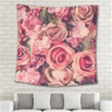 Beautiful pink roses Square Tapestry (Large) View2