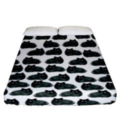 Black Cat Fitted Sheet (queen Size) by Brittlevirginclothing