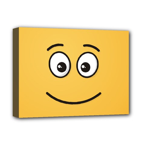Smiling Face With Open Eyes Deluxe Canvas 16  X 12   by sifis