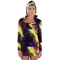 Galaxy Deep Space Space Universe Stars Nebula Women s Long Sleeve Hooded T-shirt by Amaryn4rt