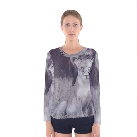 King And Queen Of The Jungle Design  Women s Long Sleeve Tee by FrontlineS