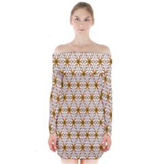 Seamless Wallpaper Background Long Sleeve Off Shoulder Dress by Amaryn4rt