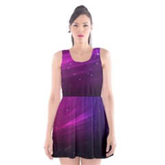 Purple Wallpaper Scoop Neck Skater Dress