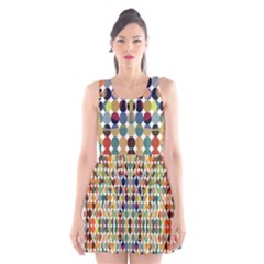 Retro Pattern Abstract Scoop Neck Skater Dress