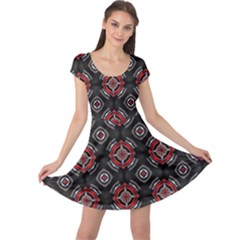 Abstract Black And Red Pattern Cap Sleeve Dresses by Amaryn4rt