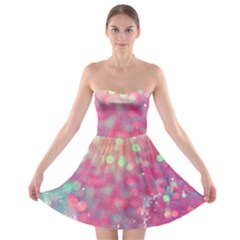 Colorful Sparkles Strapless Bra Top Dress by Brittlevirginclothing