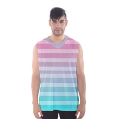 Colorful Vertical Lines Men s Basketball Tank Top