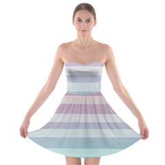 Colorful Vertical Lines Strapless Bra Top Dress by Brittlevirginclothing