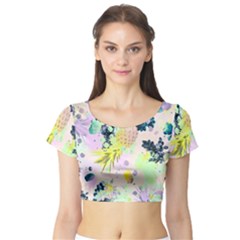 Paint Short Sleeve Crop Top (tight Fit) by Brittlevirginclothing