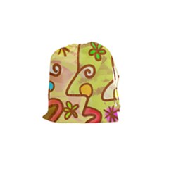 Abstract Faces Abstract Spiral Drawstring Pouches (small)  by Amaryn4rt