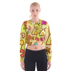 Abstract Faces Abstract Spiral Women s Cropped Sweatshirt by Amaryn4rt