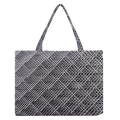 Grid Wire Mesh Stainless Rods Rods Raster Medium Zipper Tote Bag by Amaryn4rt