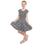 Grid Wire Mesh Stainless Rods Rods Raster Kids  Short Sleeve Dress