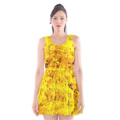 Yellow Abstract Background Scoop Neck Skater Dress