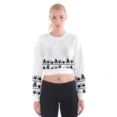 Simple Black And White Design Women s Cropped Sweatshirt by Valentinaart
