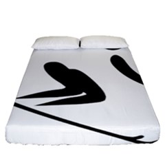 Alpine Skiing Pictogram  Fitted Sheet (queen Size) by abbeyz71