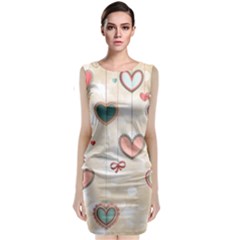 Cute Hearts Classic Sleeveless Midi Dress by Brittlevirginclothing